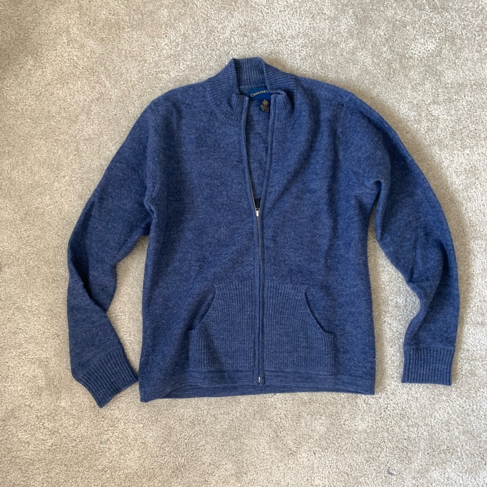 Charter Club full zip 100% wool